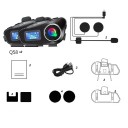 Set van 2 Q58 Max intercoms met LED-achtergrondverlichting, FM-radio en ruisonderdrukkende vaste microfoons voor motorfietsen, Bluetooth 5.0 5