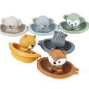 Set van 2 rubberen dieren in bootjes Water speelgoed voor kinderen Drijvende dieren Willekeurige selectie van motieven Kleurrijk badspeelgoed 2