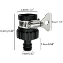 Set van 2 universele kraanadapters Snelkoppeling voor tuinslang Kunststof verlengstuk met metalen clip Voor het wassen en besproeien van de auto 5