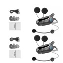 Set van 2 X1 motorintercoms met vaste microfoon Bluetooth 5.0 IPX6 17 uur batterijduur voor open en retrohelmen 2