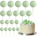 Set van 20 taartdecoraties Kleurrijke ballen Schuimdecoraties voor verjaardagen en feesten Vrolijke decoratie voor snoep 6