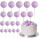 Set van 20 taartdecoraties Kleurrijke ballen Schuimdecoraties voor verjaardagen en feesten Vrolijke decoratie voor snoep 7