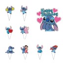 Set van 28 taarttoppers Kleurrijke tekenfilmfiguren met Happy Birthday-letters Thematische taartdecoratie voor feesten 1