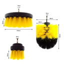 Set van 3 borstelopzetstukken voor 1/4&quot; boor Platte en ronde borstel van PP Reinigingsopzetstuk voor tegels, voegen, badkamer, auto 2