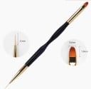 Set van 3 dubbelzijdige cosmetische kwasten 17–17,6 cm Professionele penselen voor nagelkunst Dun kwastje voor nagellak Breder kwastje voor acryl 5