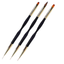 Set van 3 dubbelzijdige cosmetische kwasten 17–17,6 cm Professionele penselen voor nagelkunst Dun kwastje voor nagellak Breder kwastje voor acryl 1