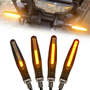 Set van 4 LED-knipperlichten voor motorfietsen 12V Motorfietsknipperlichten met 12 LED-lampjes 8,7 x 1,9 x 2,4 cm Universele montage Motorfietsknipperlichten 4