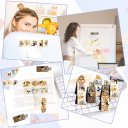 Set van 4 magnetische boekenleggers 7,9 x 3 cm opvouwbare vorm kat illustratief motief bibliotheek 4