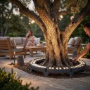 Set van 5 stuks buiten LED-lampen rond de boom 12 W Binnen diameter 310 mm Aluminiumlegering Bescherming IP65 Warm wit Voor verlichting van de stam en struiken 5