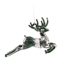 Set van 5 stuks transparante plastic decoraties voor de kerstboom in de vorm van een rendier 9,8 x 7 cm 1