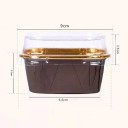 Set van 50 stuks gekleurde bakdozen met deksels 9 × 6,5 × 3,5 cm voor muffins, puddingen en desserts, hittebestendig bakken zonder bakplaat 3