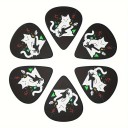 Set van 6 gitaarplectra 0,71 mm met drukknop etui Sleutelhanger etui Draagbaar etui met ring voor muzikanten en gitaristen 3