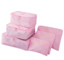 Set van 6 reisorganizers voor in de koffer Drie nylon zip-tassen met gaas en drie platte waszakken Afmetingen tot 31 x 40 cm 5