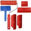 Set van 6 rubberen rollen 7&quot; voor het schilderen van houtstructuur, decoratieve gereedschappen voor muren en meubels voor houtlook en wandkunst 1