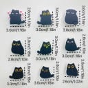 Set van 6 stuks magneten zwarte katten geanimeerd ongeveer 3 cm plastic kleurrijke 3D magneten voor de koelkast decoratie notitiehouder 2