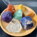 Set van 7 natuurlijke ruwe stenen 20-30 mm Chakra stenen Amethist Zonnesteen Aventurijn Lapis Rode Jaspis Helende kristallen 6