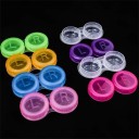 Set van contactlensdozen 10 stuks plastic gekleurde compacte ronde doosjes met aanduiding L en R voor dagelijks gebruik 2
