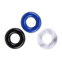 Set van drie siliconen choke ringen van één maat met een glad oppervlak in drie kleuren Discrete verpakking 1
