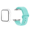Set van gehard glas, behuizing en bandje voor Apple Watch 41 mm Series 9/8/7 – 9H beschermglas voor het display, matte horlogekast 17