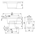 Set van kunststof bevestigingsonderdelen voor de deur van een camper T-vormige stop en deurhouder voor caravans en boten Afstand 30/45 mm 3