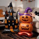Set van opblaasbare ballonnen 2 stuks Spookhuis 150 x 106 cm en pompoen 150 x 70 cm Folieballonnen Zwarte en oranje Decoratie voor Halloween 4