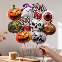 Set van opblaasbare ballonnen Halloween 10 stuks Folieballonnen Pompoen Schedel Oog Skelet handen en geest Halloween decoratie en versiering 2