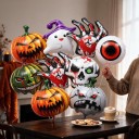 Set van opblaasbare ballonnen Halloween 10 stuks Folieballonnen Pompoen Schedel Oog Skelet handen en geest Halloween decoratie en versiering 4