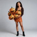 Set van opblaasbare pompoenballonnen 10 st Foliëballonnen in de vorm van een Halloween-pompoen Oranje met groene steel Decoratie en versiering 4