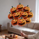Set van opblaasbare pompoenballonnen 10 st Foliëballonnen in de vorm van een Halloween-pompoen Oranje met groene steel Decoratie en versiering 6