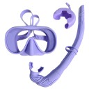 Set van siliconen snorkel 37,5 cm en duikbril 17,5 x 9,5 cm voor volwassenen Draagbare opvouwbare snorkel Snorkel- en duikmasker 5