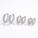 Set von Creolen 3 Paare 1,3 1,5 und 1,8 cm Huggie Creolen mit doppelter Reihe von Zirkonen Für das Ohrläppchen und das Knorpelpiercing 5