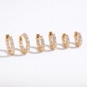 Set von Creolen Ohrringen 3 Paare 1,3 1,5 und 1,6 cm Huggie Creolen mit einer Reihe großer Zirkonia Für das Ohrläppchen 4