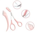 Set voor het bijwerken van wenkbrauwen 3-in-1 roze schaar met kam en mes 12,8 cm en 10,5 cm voor het bijwerken van wenkbrauwen 2