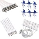 Set voor het testen van de terugstroom van injectoren in koffer 31 x 22 cm voor dieselmotoren common rail met 6 cilinders met maatbekers en adapters 5