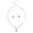 Seta di gioielli di lusso Collana 41,5+13,5 cm Bracciale Orecchini Anello Design a goccia Gioielli da sposa per banchetti serali 4