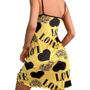 Sexet dames natkjole med hjerteprint og tekster Komfortabelt natundertøj lavet af blød polyester og spandex Åndbart materiale Forskellige farver 6