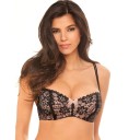 Sexy dames bh met bloemen en strikken - Zwart 1