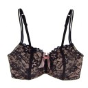 Sexy dames bh met bloemen en strikken - Zwart 2