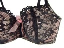 Sexy dames bh met bloemen en strikken - Zwart 6
