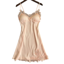 Sexy dames nachthemd met kant Effen losse huisondergoed met V-hals Comfortabel elastisch materiaal Polyester Spandex 10