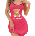 Sexy dames nachthemd met teddybeerprint Comfortabele en elastische nachtmode van zachte polyester en spandex Verschillende kleuren Schattig ontwerp 8