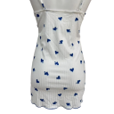 Sexy dámska nočná košilka s krajkovým lemom a mašľou Biela košilka so srdiečkami Výstrih do V Elastický materiál Polyester Spandex 11