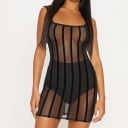 Sexy priehľadné mini šaty Polyester 1