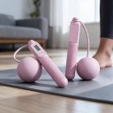 Sfoară de salt fără fir cu contor de salt Bile de greutate 60 mm Mânere din silicon cu rulment Pentru cardio și slăbire acasă 6