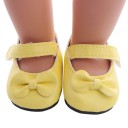 Shoes for a 43 cm doll Ballet shoes with a bow on the toe and a strap across the instep Glossy PU leather Flat sole Suitable for dresses 6
