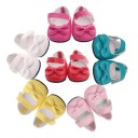Shoes for a 43 cm doll Ballet shoes with a bow on the toe and a strap across the instep Glossy PU leather Flat sole Suitable for dresses 7