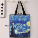Shoppingväska i canvas med motivet Stjärnklar natt av Vincent van Gogh 30 x 35 cm Snygg axelväska i tyg för shopping och vardagsbruk 2