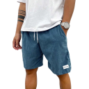 Short en velours côtelé pour homme avec cordon de serrage Short d'été élégant en matière douce Short décontracté et confortable pour la ville 3