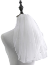 Short Wedding Veil Single Layer Tulle With Comb Decorated With Crystals Delicate Mesh White Elegant Accessory For Bride 1