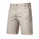 Shorts de algodón para hombre con cintura elástica Shorts casuales 100% algodón con bolsillos Shorts casuales cómodos para verano en la ciudad y en casa 6